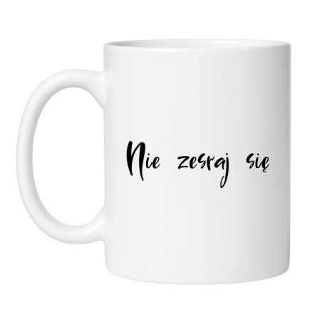 Śmieszny kubek biały 330 ml z chamskim napisem – humorystyczny gadżet do biura