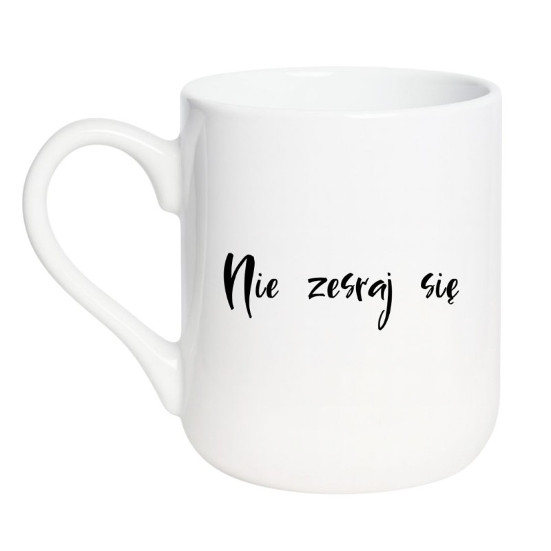 Kubek elegancki biały 330 ml z nadrukiem bez cenzury – chamski kubek bez cenzury