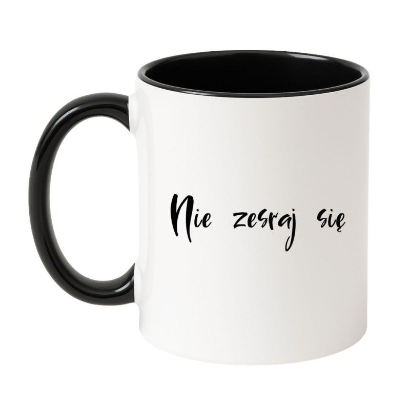 Kubek biało-czarny 330 ml z nadrukiem bez cenzury – zabawny gadżet dla dorosłych