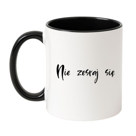 Kubek biało-czarny 330 ml z nadrukiem bez cenzury – zabawny gadżet dla dorosłych