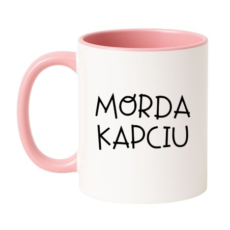 Kubek biało-różowy 330 ml ze śmiesznym nadrukiem – kubek dla fanów humoru