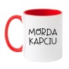 Kubek biało-czerwony 330 ml z zabawnym napisem – śmieszny prezent do biura