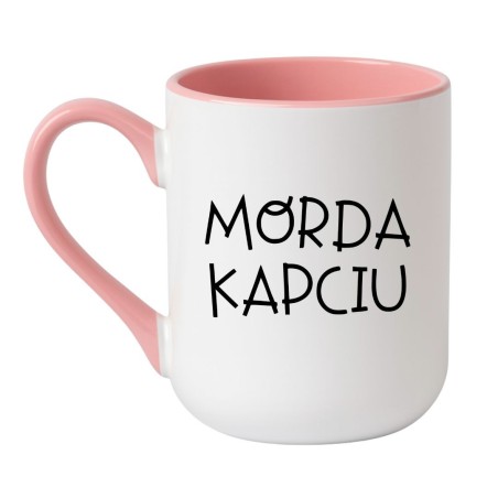 Kubek elegancki biało-różowy 330 ml z napisem – śmieszny gadżet dla dorosłych
