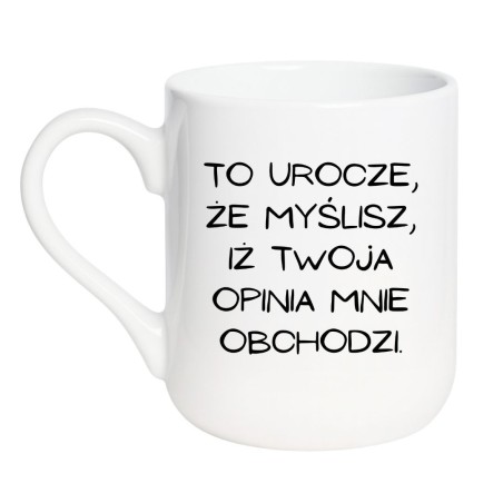 Kubek elegancki biały 330 ml z nadrukiem – doskonały prezent dla osób z ironią