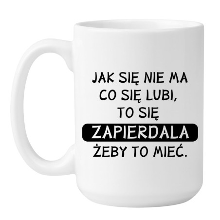 Kubek duży biały 450 ml z wulgarnym nadrukiem, doskonały do porannej kawy