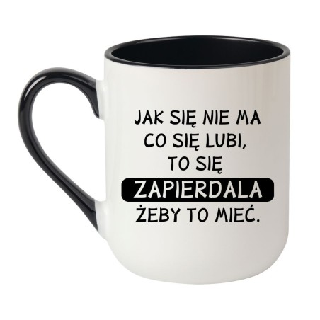 Kubek elegancki biało-czarny 330 ml z nadrukiem bez cenzury – idealny do biura