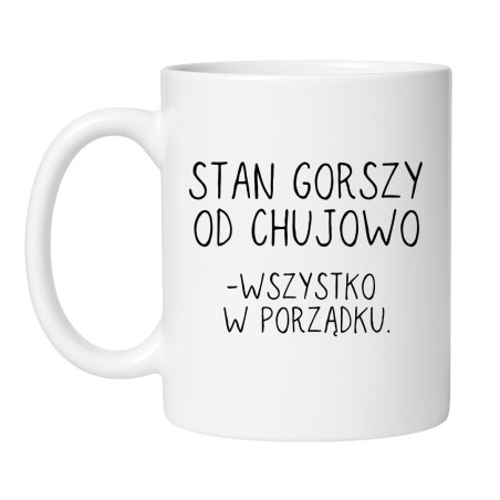 Śmieszny kubek biały 330 ml z nadrukiem bez cenzury – doskonały gadżet do biura