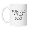 Śmieszny kubek biały 330 ml z wulgarnym napisem – doskonały gadżet do biura