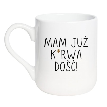 Kubek elegancki biały 330 ml z chamskim napisem – kubek bez cenzury dla dorosłych