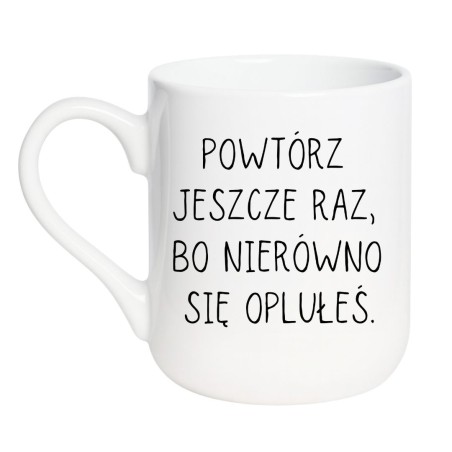 Kubek elegancki biały 330 ml z żartobliwym nadrukiem bez cenzury – hit do pracy