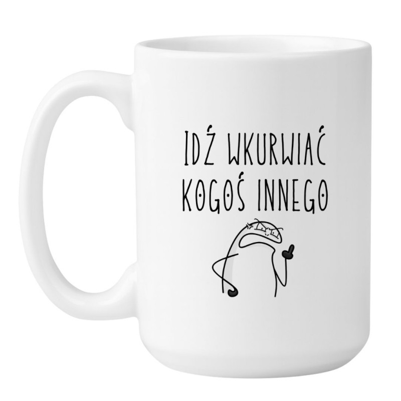 Kubek duży biały 450 ml ze śmiesznym chamskim motywem – must-have do pracy