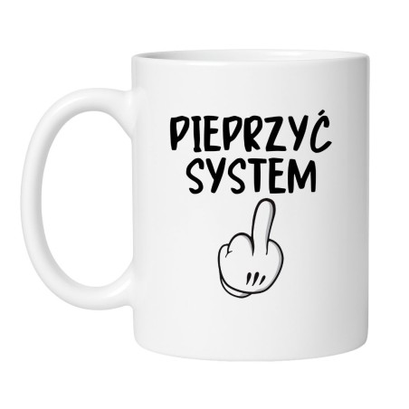 Śmieszny kubek biały 330 ml z wulgarnym napisem – idealny gadżet do pracy