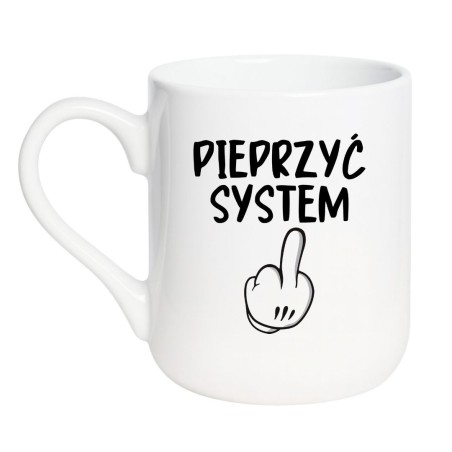Kubek elegancki biały 330 ml z chamskim nadrukiem – humorystyczny kubek bez cenzury