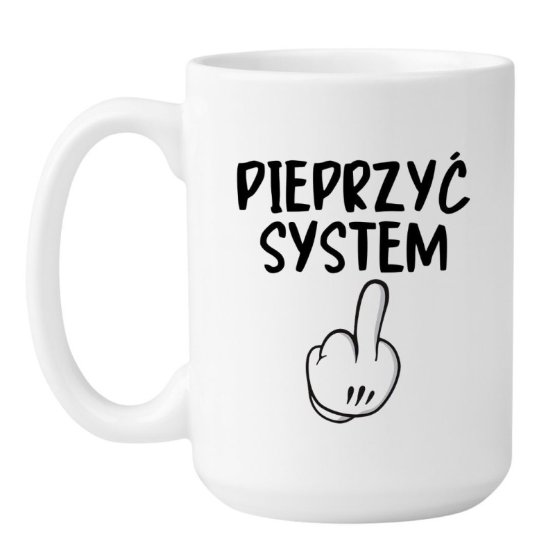 Kubek duży biały 450 ml z napisem bez cenzury – must-have dla odważnych kawoszy