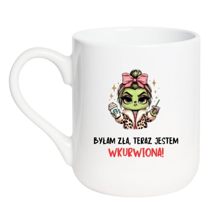 Kubek elegancki biały 330 ml z zabawną grafiką – chamski kubek bez cenzury