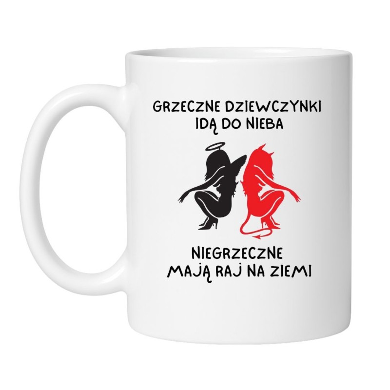 Śmieszny kubek biały 330 ml z zabawną grafiką – idealny kubek dla kobiet z pazurem