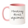 Kubek biało-różowy 330 ml z chamskim nadrukiem – śmieszny prezent bez cenzury