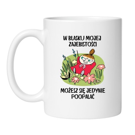 Śmieszny kubek biały 330 ml z humorystyczną ilustracją – idealny do biura lub domu