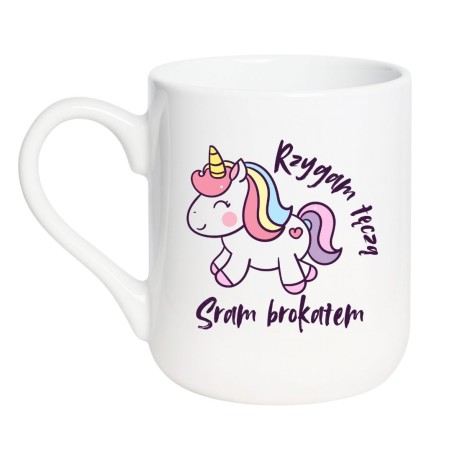 Kubek elegancki biały 330 ml z nadrukiem bez cenzury – śmieszny kubek do kawy