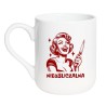 Kubek elegancki biały 330 ml z retro motywem – idealny prezent dla niej