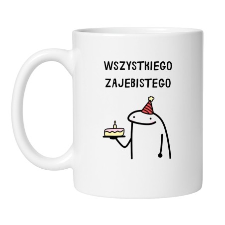 Śmieszny kubek biały 330 ml z humorystyczną grafiką – zabawny gadżet na urodziny