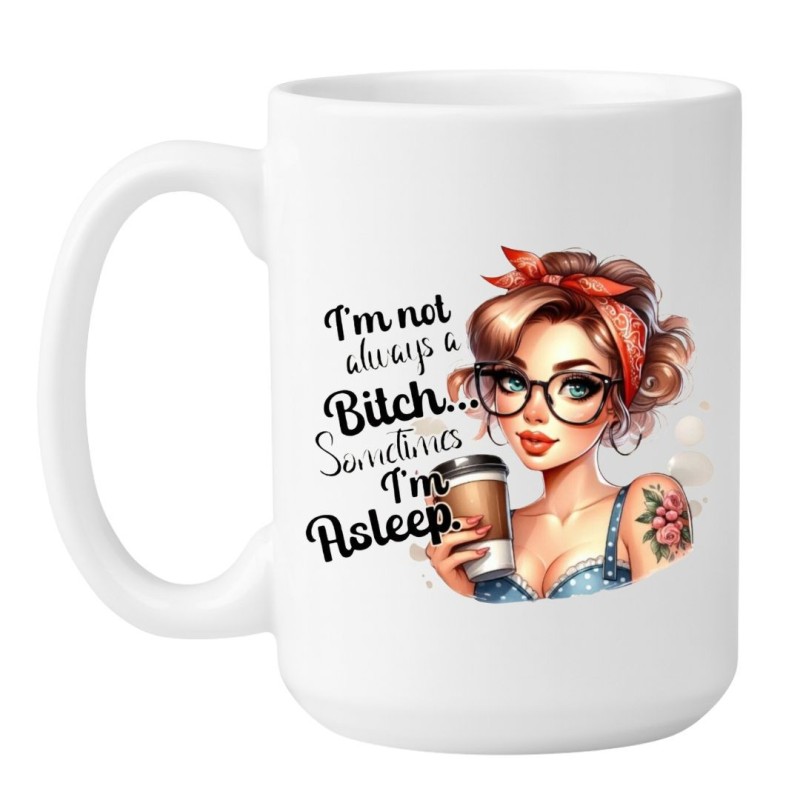 Kubek duży biały 450 ml ze śmiesznym chamskim nadrukiem – must-have dla fanów mocnej kawy.