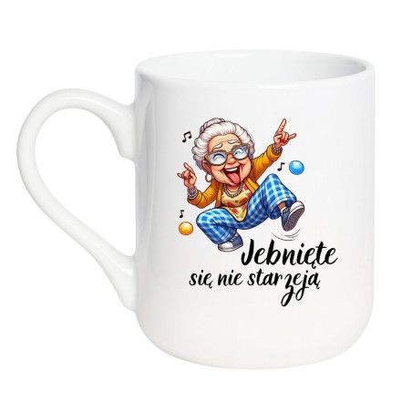 Kubek elegancki biały 330 ml z chamskim napisem – wyjątkowy kubek bez cenzury do biura.