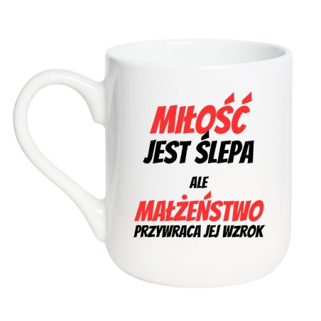 kubek ceramiczny miłość jest ślepa napis