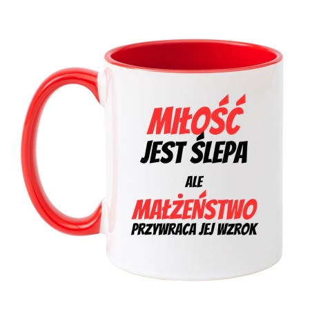 prezent ślubny kubek małżeństwo przywraca wzrok