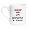 Kubek elegancki biały 330 ml z zabawnym motywem – humorystyczny kubek do biura