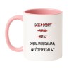 Kubek biało-różowy 330 ml z wulgarnym nadrukiem – idealny prezent dla przyjaciółki