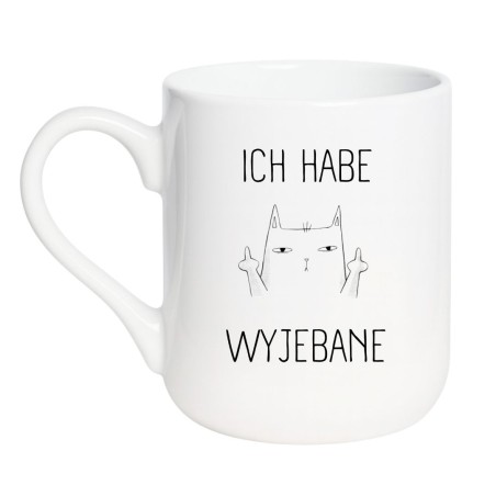 Kubek elegancki biały 330 ml z humorystycznym obrazkiem – doskonały gadżet do biura