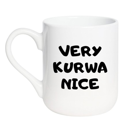 Kubek elegancki biały 330 ml z humorystycznym napisem – chamski kubek bez cenzury