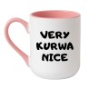 Kubek elegancki biało-różowy 330 ml z wulgarnym napisem – gadżet z charakterem