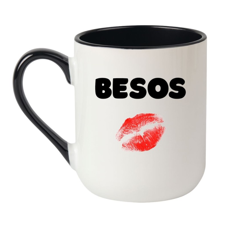 kubek biały besos romantyczny