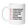 Biały kubek z imieniem Natalia akronimy