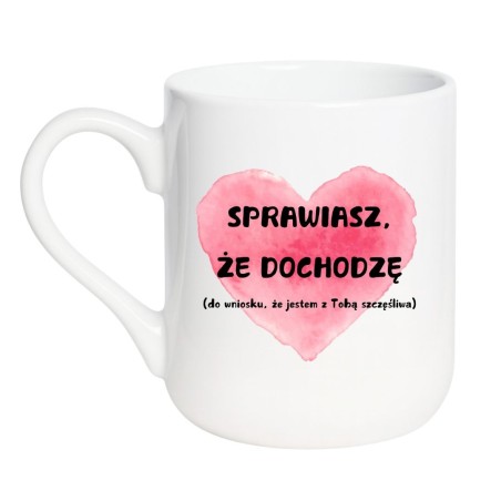 Kubek elegancki biały 330 ml z humorystycznym nadrukiem – świetny kubek do pracy i domu