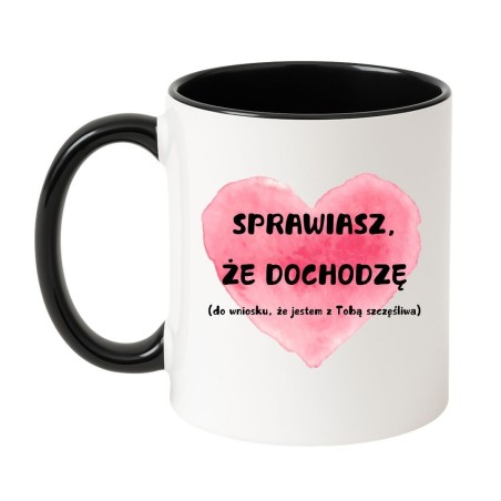Kubek biało-czarny 330 ml z humorystycznym nadrukiem – śmieszny kubek dla dorosłych z dystansem