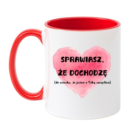 Kubek biało-czerwony 330 ml z zabawną grafiką – humorystyczny kubek dla par do kuchni