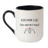 Kubek elegancki biało-czarny 330 ml z nadrukiem bez cenzury – śmieszny kubek do biura