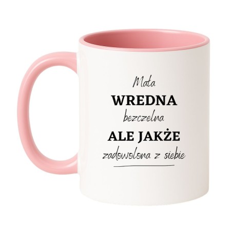 Kubek biało-różowy 330 ml z nadrukiem – uroczy, ale zadziorny kubek dla kobiet z pazurem