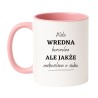 Kubek biało-różowy 330 ml z nadrukiem – uroczy, ale zadziorny kubek dla kobiet z pazurem
