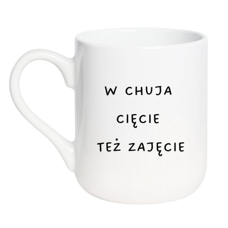 Minimalistyczny kubek z zabawnym nadrukiem