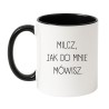 Kubek biało-czarny 330 ml z humorystycznym nadrukiem – śmieszny kubek dla fanów ironii