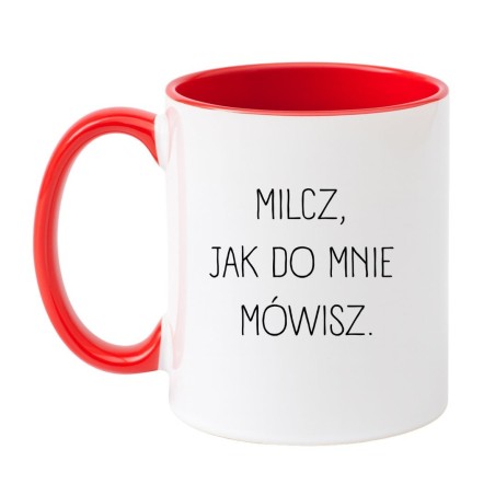 Kubek biało-czerwony 330 ml z nadrukiem bez cenzury – śmieszny kubek do pracy i domu