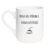 Kubek elegancki biały 330 ml ze śmiesznym nadrukiem – must-have dla fanów kawy