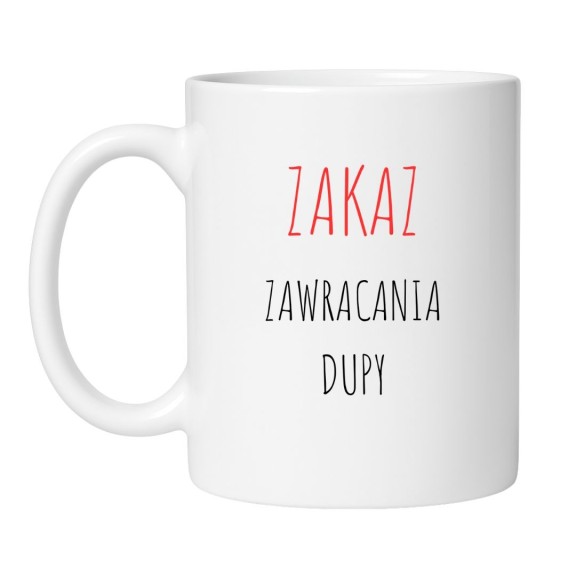 Śmieszny kubek biały 330 ml z napisem bez cenzury – doskonały gadżet dla pracownika