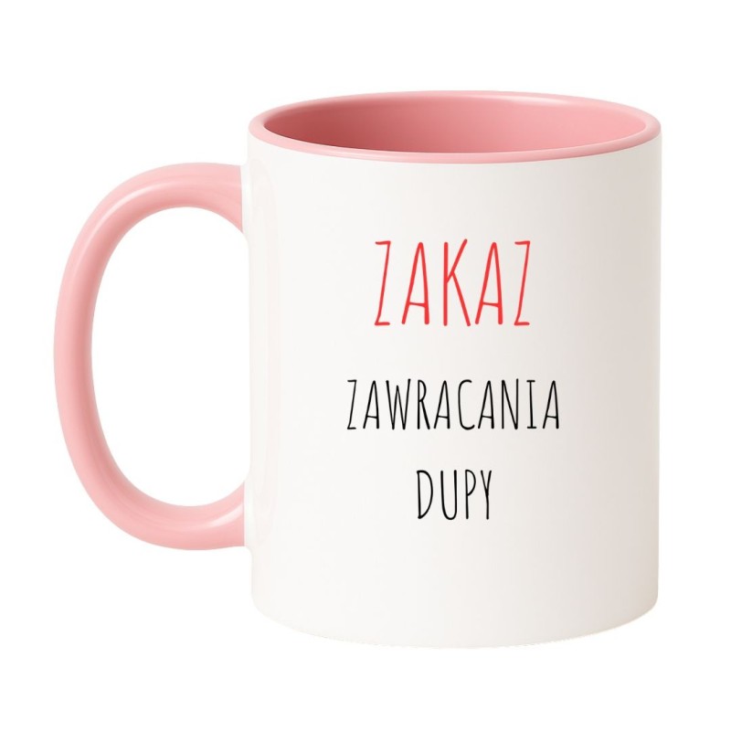 Kubek biało-różowy 330 ml z nadrukiem bez cenzury – zabawny prezent dla koleżanki