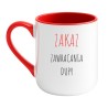 Kubek elegancki biało-czerwony 330 ml z wulgarnym nadrukiem – śmieszny kubek dla dorosłych