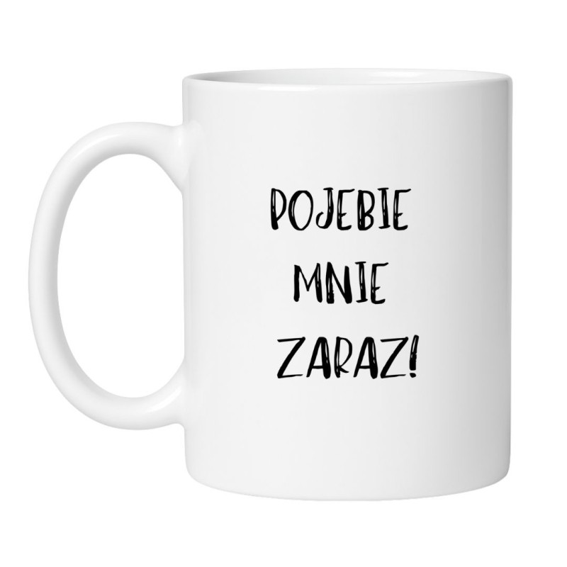 Śmieszny kubek biały 330 ml z chamskim napisem – humorystyczny gadżet biurowy